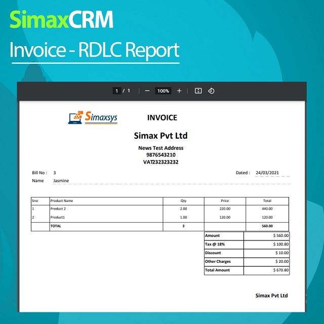 Simax CRM - Multipurpose CRM in Dot Net Core - 7